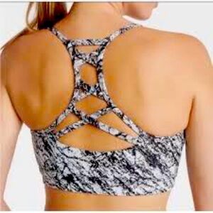 All In Motion Marble Print Low Support Ladder Back Sports Bra Size Small